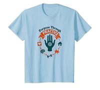 But Through Practice Occupational Therapy Motivational T-Shirt, Enfant, Bleu Céleste, 8 Ans