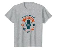 But Through Practice Occupational Therapy Motivational T-Shirt, Enfant, Gris Chiné, 10 Ans