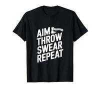 But Throw Swear Repeat - Funny Hache Throwing T-Shirt Graphique avec Valeur