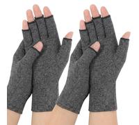 BUTBU 2 Paires Gants Anti Arthrose, Gants de Compression Sans Doigts | Sans Doigts, Tissu Respirant, l’Arthrite Canal Carpien/Raynaud, Anti-Douleur Ciblée Pour Homme Femme(Gris, L)