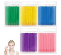 BUTBU 500 Pièces Micro Applicateurs Brosses, Microbrosses Cils, Micro Applicateurs Brosses, Brosse Maquillage pour Extension de Cils Sourcils Lèvres Bouche