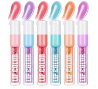 BUTBU 6 pièces Cosmetics Hydra Kiss Lip Tint encre à Lèvres, Cosmetics Glitter Switch Rouge à Lèvres Liquide, Longue Durée, Effet Colorant, Naturel, Brillant, pailleté, végan