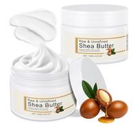BUTBU Beurre de Karité Bio, 120g Beurre de Karité Brut Pur, Hydra-tant Naturel pour Visage, Corps, Cheveux, Nourrit en Profondeur et Hydrate Longue Durée, Adapté à Tous Types de Peaux（2PC）