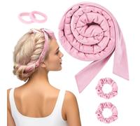 BUTBU Boucle Sans Chaleur, 5PCS Bandeau de bigoudis Sans Chaleur, Ensemble de Bigoudis sans chaleur, Bigoudi Boucle Cheveux De Sommeil Doux, boucle sans chaleur Boudin, pour Tous Types Cheveux(Rose)