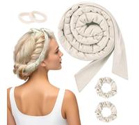 BUTBU Boucle Sans Chaleur, 5PCS Bandeau de bigoudis Sans Chaleur, Ensemble de Bigoudis sans chaleur, Bigoudi Boucle Cheveux De Sommeil Doux, boucle sans chaleur Boudin, pour Tous Types Cheveux(Kaki)