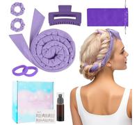 BUTBU Boucle Sans Chaleur, 7 pièces Bandeau de bigoudis Sans Chaleur, Ensemble de bigoudis cheveux, Bigoudi Boucle Cheveux De Sommeil Doux pour Cheveuxs Moyens et Longs