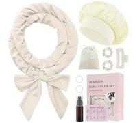 BUTBU Boucle Sans Chaleur, 9PCS Bandeau de bigoudis Sans Chaleur, Ensemble de Bigoudis sans chaleur, Bigoudi Boucle Cheveux De Sommeil Doux, boucle sans chaleur Boudin, pour Tous Types Cheveux(Kaki)