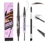 BUTBU Crayon à Sourcils liquide, 3D Crayon Sourcil Microblading, Crayons Yeux, Express Brow Ultra Slim, Teinture Sourcil, Longue Durée, Crée un aspect naturel, Pinceau inclus(Brun foncé)