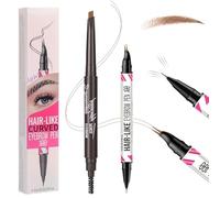 BUTBU Crayon à sourcils liquide, Stylo à sourcils double pointe, 3D Crayon Sourcil Microblading, Crayons Yeux, Express Brow Ultra Slim, Longue Durée, crée un aspect naturel, Pinceau inclus(Brun clair)