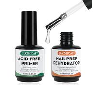 BUTBU Natural Nail Prep Apprêt Déshydraté et Sans Acide, 2PCS Primer Ongle Gel UV et Déshydrateur Kit, 15ml Nail Prep et Primer, Vernis Semi Permanent, pour Vernis à Ongles Acrylique et Gel UV