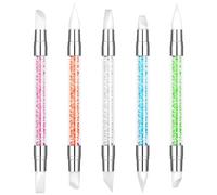 BUTBU Pinceau Nail Art Ongles, Pinceaux en Silicone Nail Art, 5 Pcs Sculpture Stylo Kit, Silicone Nail Art Sculpture Pen, Double Tête Pinceaux Nail Art Outils pour Design Peinture Manucure