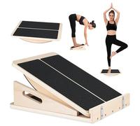 BUTBU Planche Inclinée en Bois 2 en 1 pour étirer les Mollets et équilibrer, Planche d'inclinaison Réglable et étirement du Mollet, Planches Inclinées de Physiothérapie, pour Cheville, Pieds, Jambes