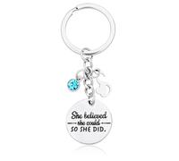 BUTBU Porte Clé, argent S nom, Porte-clés pour Lettre,Porte-clés pour Femme avec Lettre Initiale, Cadeau Femme Homme Anniversaire