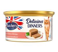 BUTCHER'S Classic Delicious Dinners - pour Chats Mousse de saumon et crevettes - 85 g