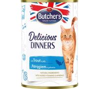 BUTCHER'S Delicious Dinners nourriture pour chats, morceaux de truite en gelée 12x400g