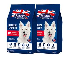 BUTCHER'S Natural&Healthy croquettes pour chiens avec du boeuf 20 kg (2 x 10 kg)