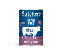 BUTCHER'S Original Recipe in jelly Saveurs mixtes avec foie ou rognons 6x400 g Morceaux en gelée de bœuf, d'agneau et de poulet pour chiens