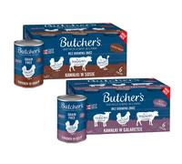 BUTCHER'S Original Recipe Mélange de saveurs 12x400 g en sauce (avec du bœuf, de la dinde et du poulet), en gelée (au bœuf, à l'agneau et au poulet)