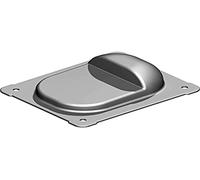 Butée à visser sur platine à visser 122x100 mm- hauteur 37mm - galvanisé, Argent
