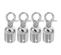 Butée D’extrémité de Corde en Métal Argentée 4 Pcs en Alliage D’aluminium