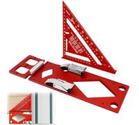 Butée d'angle à 90° + règle triangulaire métrique impériale, butée à 90° fraisée CNC avec guide des bords, pour le travail du bois, scie électrique (90° et règle triangulaire)