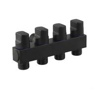 Butée d'angle en cuivre robuste avec quatre sorties pour une connexion simultanée de l'appareil avec revêtement résistant à la rouille et fonctionnement lisse du noyau de la valve (noir)