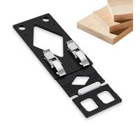 Butée d'angle pour rail de guidage, fraisé CNC, rail de guidage à angle droit à 90° compatible avec Festool et Makita, butée avec guide de bord pour scie circulaire (noir)