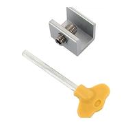 Butée de fenêtre, Serrure de sécurité à clé for porte coulissante/fenêtre, en alliage d'aluminium argenté, 3 x 2,45 cm