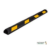 Butée de parking Grand modèle caoutchouc avec bandes jaunes rétroréfléchissantes + Fixations - 1830 x 150 x 110 mm - NOVAP - 6101352