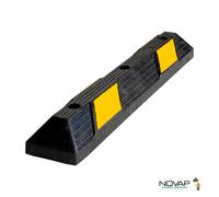 Butée de parking Standard caoutchouc avec bandes jaunes rétroréfléchissantes + Fixations - 900 x 150 x 100 mm - NOVAP - 6101345