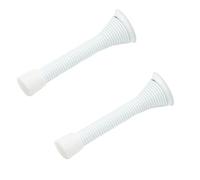 Butée de porte à ressort 2 pièces avec pare-chocs en caoutchouc, butées for plinthe métal 3,34 pouces, protection murale flexible for chambre coucher, salle bain(White)