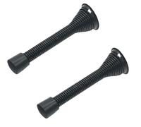 Butée de porte à ressort 2 pièces avec pare-chocs en caoutchouc, butées for plinthe métal 3,34 pouces, protection murale flexible for chambre coucher, salle bain(Black)