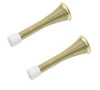 Butée de porte à ressort 2 pièces avec pare-chocs en caoutchouc, butées for plinthe métal 3,34 pouces, protection murale flexible for chambre coucher, salle bain(Gold)