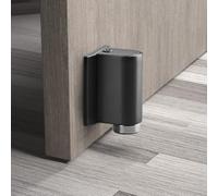 Butée de porte à ventouse sans perforation avec technologie mécanique coupe-vent, corps en alliage de zinc assurant un maintien ferme de la porte et une protection contre les collisions sans dommages