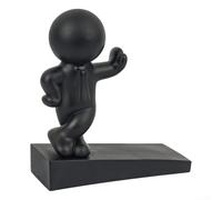 Butée de porte antidérapante avec design décoratif, bloque le mouvement de la porte et offre une protection fiable du sol et de la porte (noir)