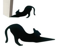 Butée de porte au sol - Cale en forme de chat - Bloc d'entrée en bois | butoir de porte d'Halloween en forme de chat, support de porte décoratif pour maison, appartement, dortoir, décoration de