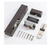 Butée de porte automatique - Support de porte rétractable réglable à 180° avec finition noir/marron | Installation compatible gauche/droite pour portes intérieures (noir/marron, gauche)