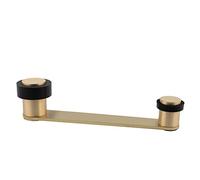 Butée de porte avec retenue pivotante | Pour porte jusqu'à 100 mm d'épaisseur | Laiton | Vis + cheville | Ref I-253 | EVI quincaillerie (Laton Mat - Caoutchouc noir)