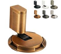 Butée de porte - Butée de porte à verrouillage automatique avec tampon silencieux, hauteur réglable, installation par perçage ou sans perçage, pour la maison/le bureau (1, F)