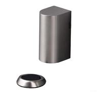 Butée de porte coupe-vent pour chambre à coucher - Ventouse invisible anti-collision avec base en alliage de zinc, pas de perçage nécessaire, verrouillage mécanique (gris clair)