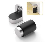 Butée de porte cylindrique à montage au sol en acier inoxydable très résistant, magnétique, réglable en hauteur, support de porte satiné brossé