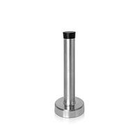 Butée de porte de 10,2 cm, protection murale argentée avec embout en caoutchouc amortissant le son, butée de porte rigide et solide en acier inoxydable satiné