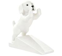 Butée de porte décorative autoportante pour chien, modèle blanc | Base de préhension, placement sans outil, usage domestique