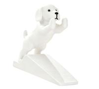 Butée de porte décorative autoportante pour chien, modèle blanc | Base de préhension, placement sans outil, usage domestique