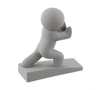 Butée de porte décorative avec base antidérapante, empêche la porte de glisser et ajoute une touche de charme à votre espace de vie (gris)