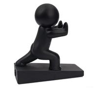 Butée de porte décorative avec trou inférieur antidérapant qui bloque les mouvements de la porte - Protège les sols et les animaux domestiques dans n'importe quelle pièce (noir)