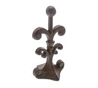 Butée de porte décorative en fonte Fleur de Lis, avec fond rembourré en feutre anti-rayures, design vintage antique, solide et robuste, 10,2 x 8,9 x 19,7 cm, Marron