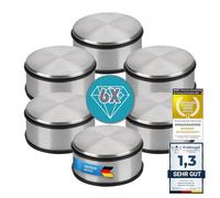 Butée de porte design en acier inoxydable butée de porte en caoutchouc butée de porte porte 11x6cm 1,2kg (Argent 11x6 cm, 6 pièces)