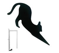 Butée de porte en bois - Buis 6,5 pouces | Cale d'arrêt de porte en forme de chat noir avec accessoires antidérapants, mignons, amusants, pour dortoir, hôtel, Halloween | Maison, bureau, cha