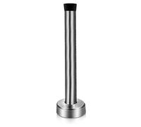 Butée de porte extra longue, 25,4 cm en acier inoxydable brossé satiné avec embout pare-chocs en caoutchouc, protection murale robuste pour intérieur et extérieur, argenté